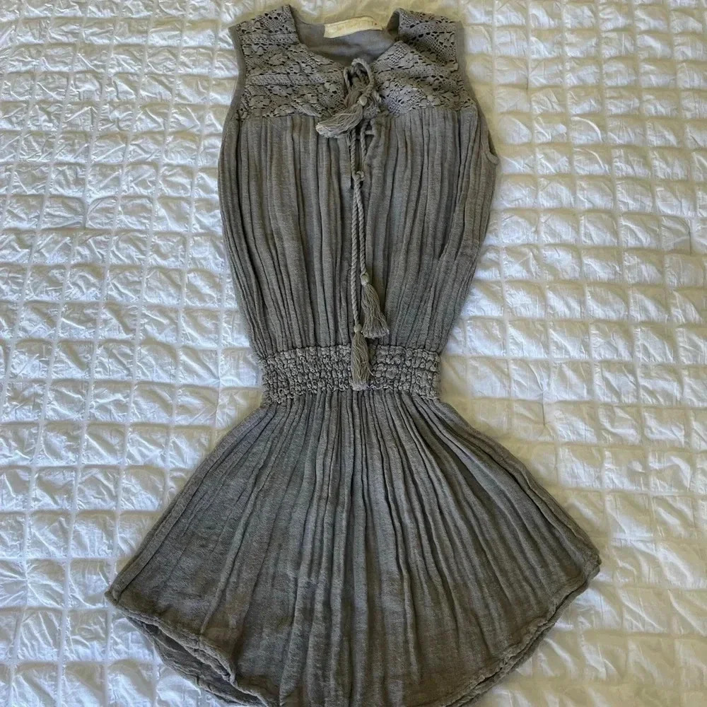 Jen's Pirate Booty Olive Green Smocked Sleeveless Dress